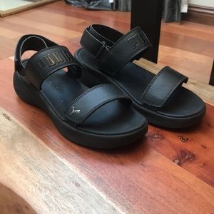 PUMA velcro platform sandals worn 2 times